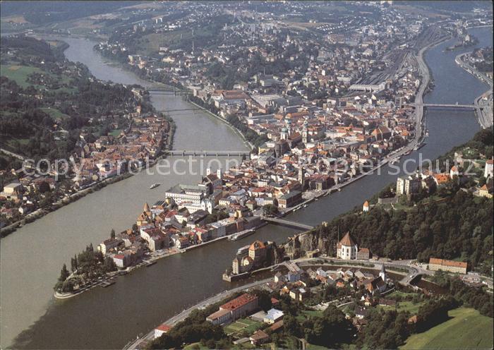 PAssAU Bayern Donau Inn Ilz Fliegeraufnahme