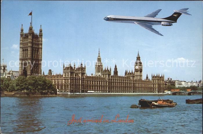 Flugzeuge Zivil BOAC Houses of Parliament London