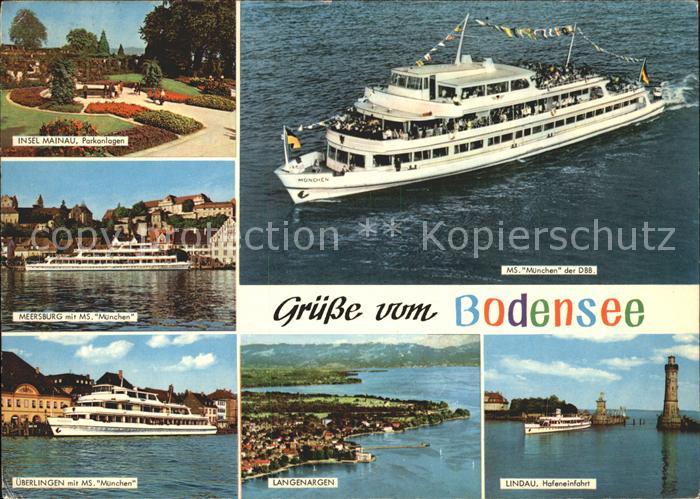 Motorschiffe MS Muenchen Bodensee Langenargen Insel Mainau Meersburg