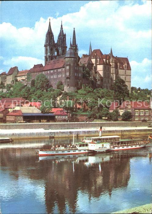 Dampfer Seitenrad Pirna Meißen Albrechtsburg Dom