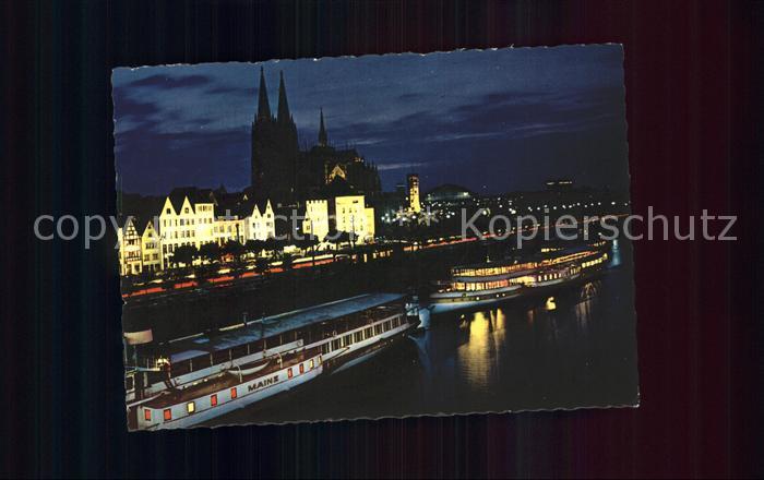 Dampfer Seitenrad Mainz Koeln am Rhein Dampferanlegestellen Dom