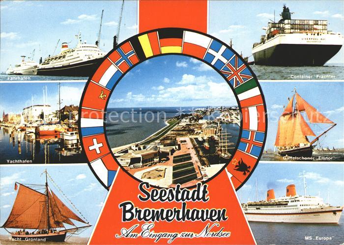 BREMEN  CITY Seestadt Bremerhaven Yachthafen, Container Fracht, Faehrhafen