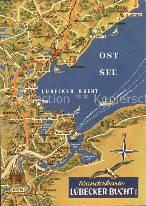 LueBECK  CITY Wanderkarte Luebecker Bucht