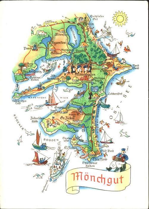 Moenchgut Ruegen Landkarte Lobbe Preetz Sellin Middelhagen