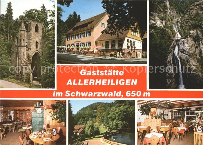 Oppenau Gaststaette Allerheiligen Klosterruine Wasserfall