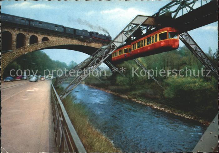 WUPPERTAL NRW Sonnborner Bruecke Schwebebahn
