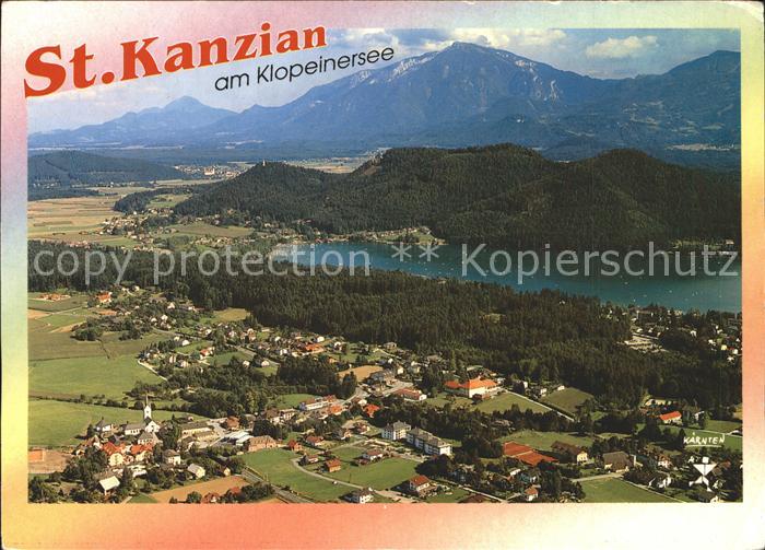 St Kanzian Klopeiner See Fliegeraufnahme mit Hochobir