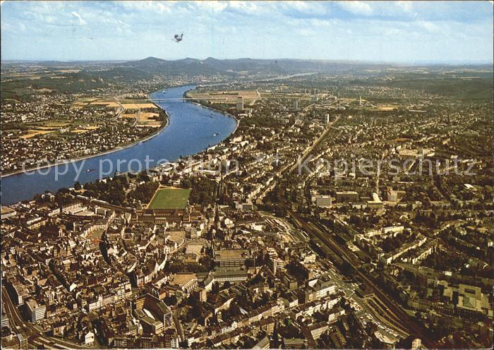 Bonn Rhein Fliegeraufnahme Rheinpartie