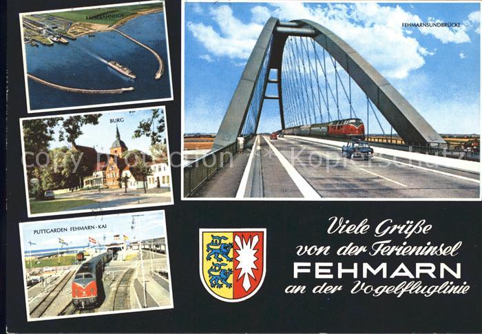 Fehmarn Bruecke Fliegeraufnahme Bahnhof Puttgarden