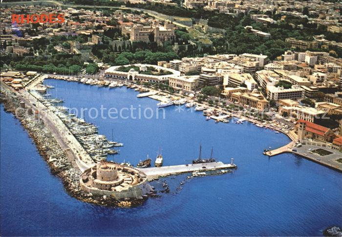 Rhodos Rhodes aegaeis Fliegeraufnahme Hafen