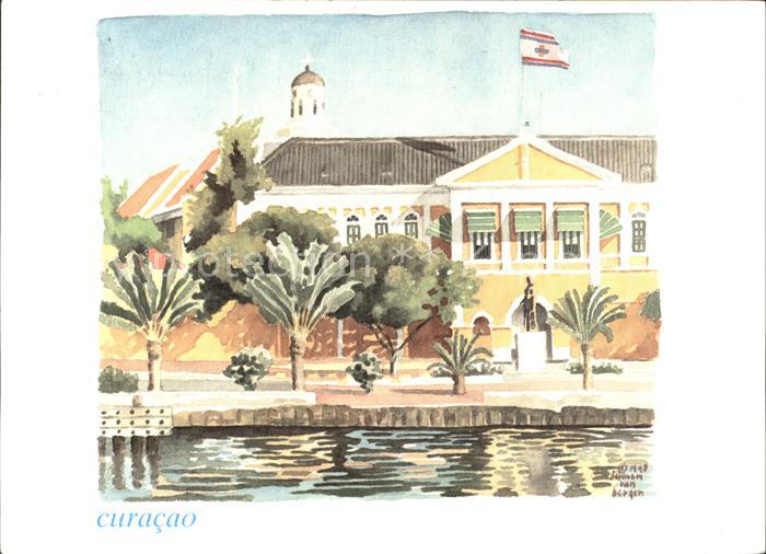 Curacao Niederlaendische Antillen Governors Palace Kuenstlerkarte Herman van Ber