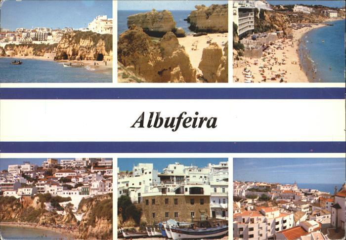 Albufeira Strand Boote Teilansichten