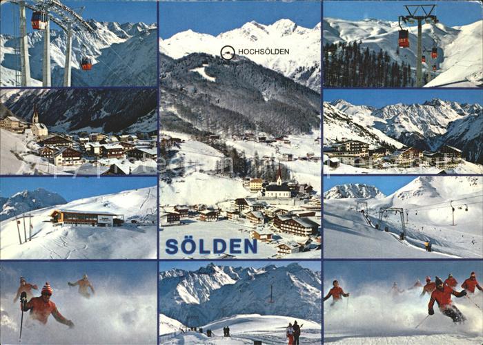 Soelden oetztal Hochsoelden Luftseilbahn Skifahrer