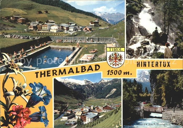 Hintertux Zillertal Wasserfall Thermalbad Strasse nach Hintertux