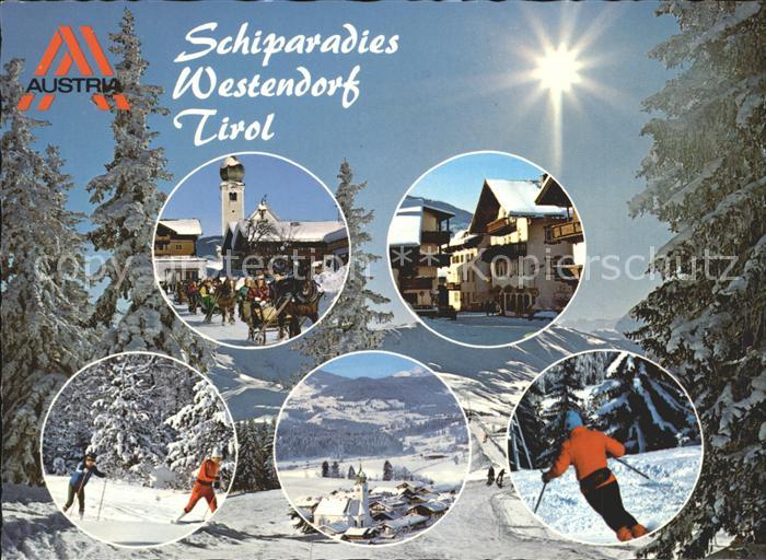 Westendorf Tirol Ski Pferdeschlittenfahrt Kirche