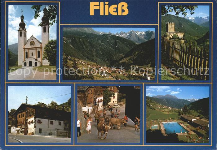 Fliess Kirche Burg Schwimmbad Kuehe