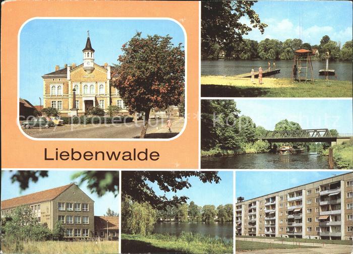 Liebenwalde Rathaus Markt Freibad Muehlensee Bruecke Vosskanal