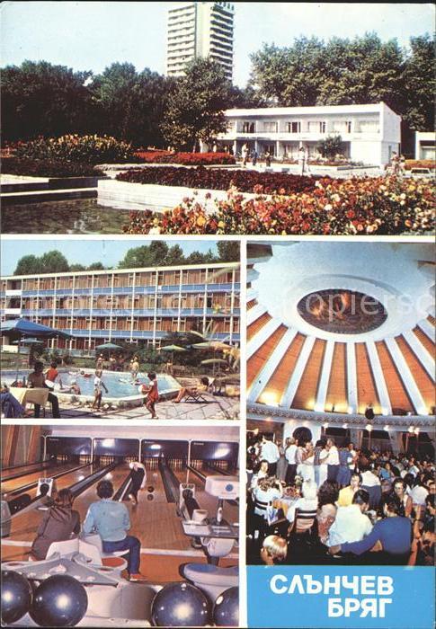 Slantschev Brjag Kegelbahn Cafe Schwimmbad Hochhaus