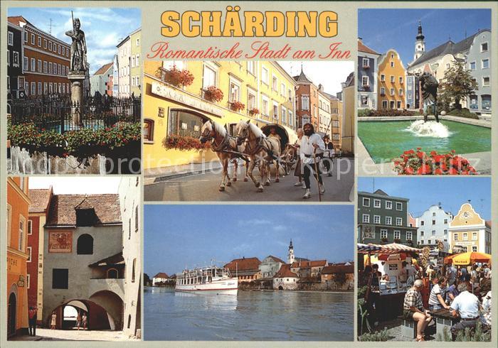 Schaerding am Inn Georgbrunnen Wassertor Innschiff