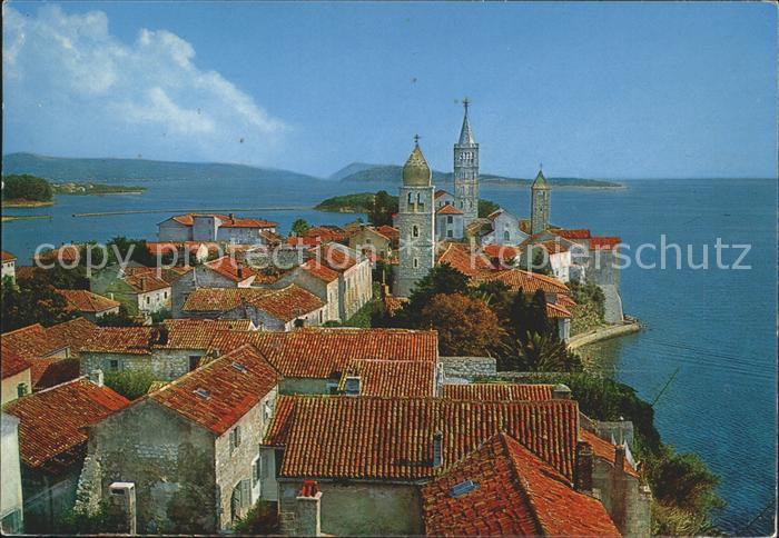 Rab Kroatien Blick ueber die Daecher