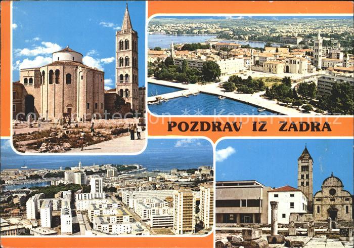 Zadar Zadra Zara Fliegeraufnahme Hochhaeuser und Altstadt