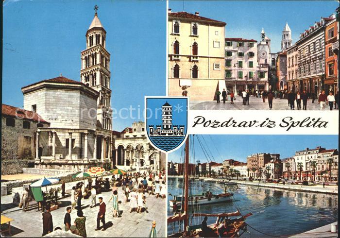 Split Spalato Hafen Kirchenpartie