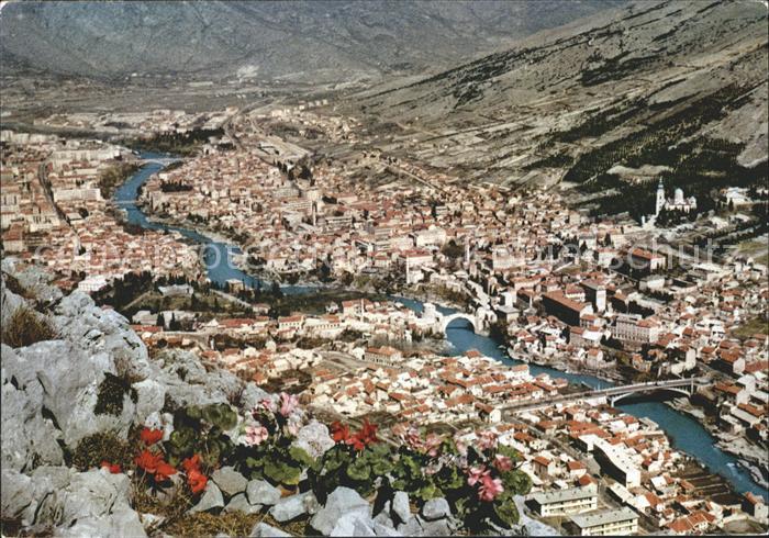 Mostar Moctap Fliegeraufnahme mit Bruecken