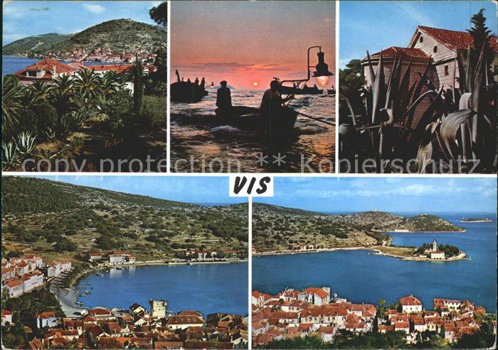 Vis Jugoslawien Yugoslavie Fliegeraufnahme Fischerboote