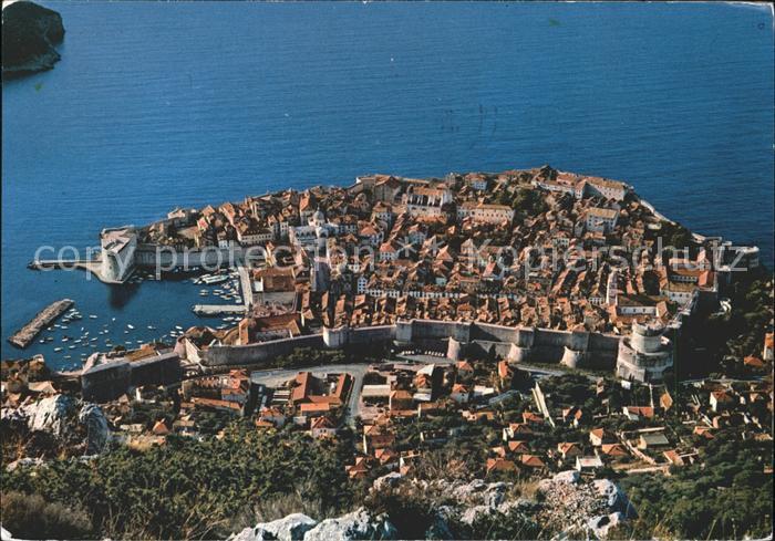 Dubrovnik Ragusa Fliegeraufnahme mit Hafen