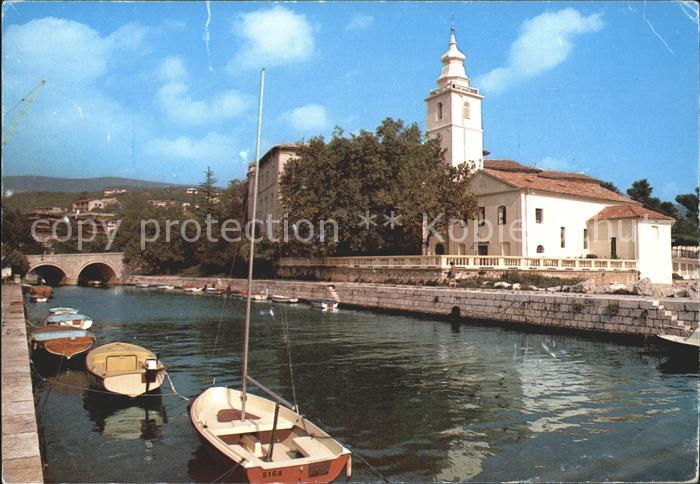 Crikvenica Kroatien Fluss Boote Kirche