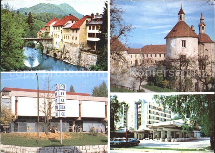 Skofja Loka Sora Schloss Steinbruecke