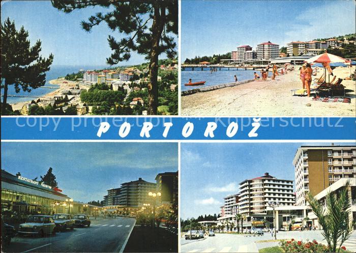 Portoroz Strand Strassenansicht Restaurant Havarna