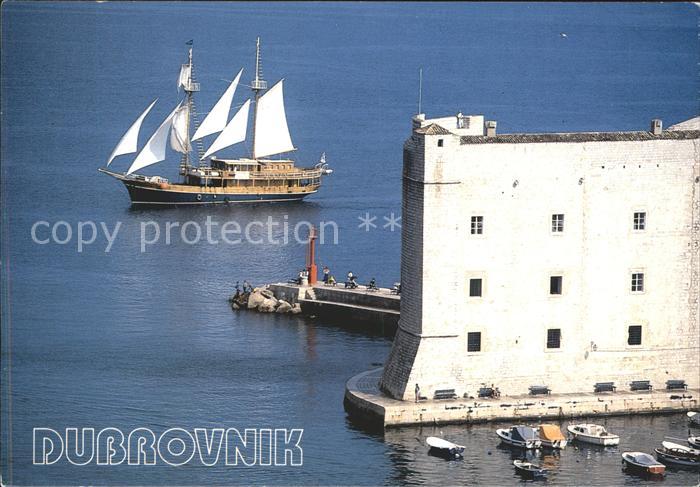 Dubrovnik Ragusa Tvrdjava Sv Ivan Fortress St John Segelboot