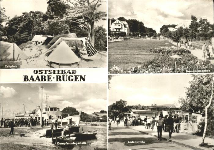 Baabe Ostseebad Ruegen Ladenstrasse Strandpromenade Zeltplatz Dampferanlegestell