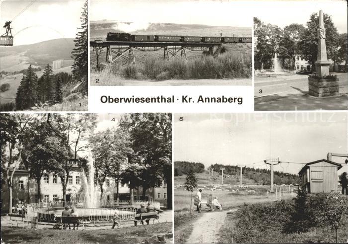 Oberwiesenthal Erzgebirge Keilberg Schmalspurbahn Postmeilensaeule Springbrunnen