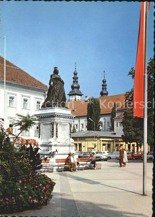 Klagenfurt Woerthersee Neuer Platz mit Denkmal Kaiserin Maria Theresia