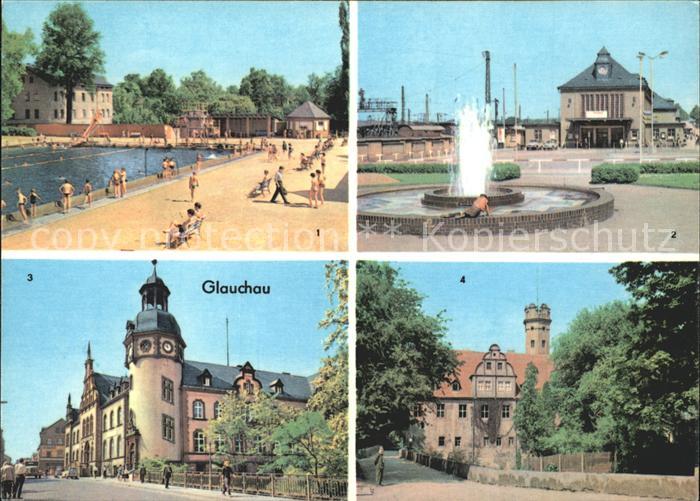 Glauchau Sommerbad Bahnhof Hauptpostamt Schloss Forderglauchau