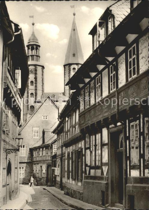 GOSLAR Harz Niedersachsen Bergstrasse und Marktkirche