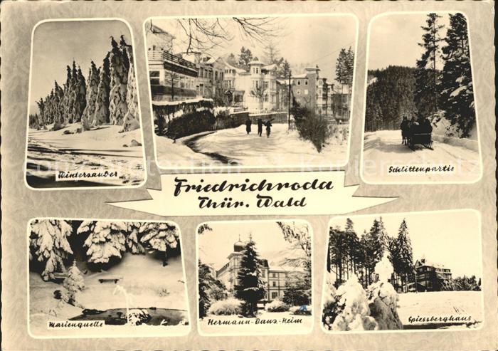 Friedrichroda Winteridyll Schlittenpartie Marienquelle Hermann Danz Heim Spiessb