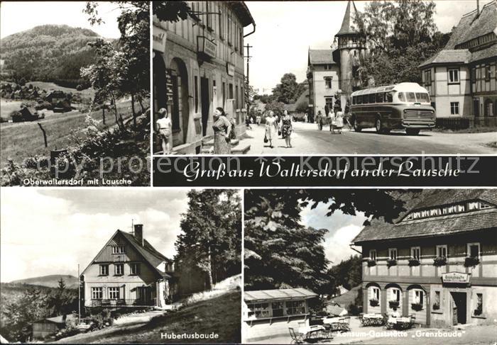Waltersdorf Zittau an der Lausche Dorfpartie Hubertusbaude Konsum Gaststaette Gr