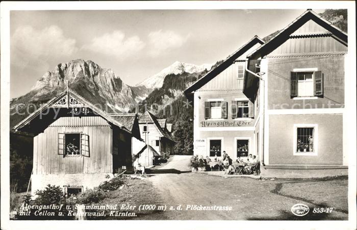 Hermagor Kaernten Alpengasthof und Schwimmbad Eder mit Cellon und Kellerwand