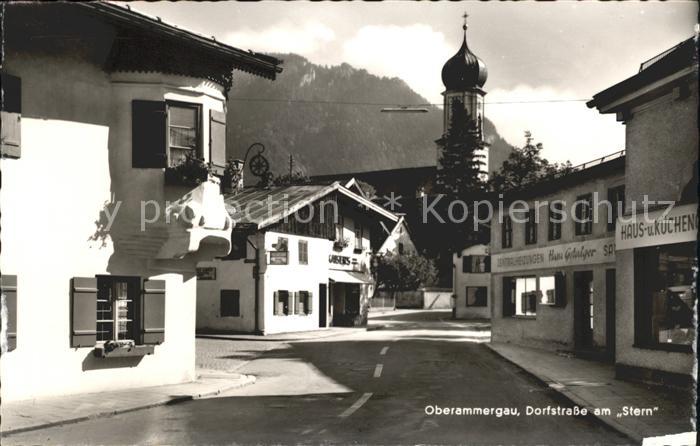 OBERAMMERGAU Bayern Dorfstrasse am Stern Kirche