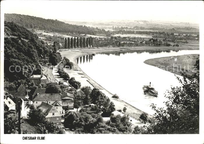 Diesbar-Seusslitz Panorama Elbe Dampfer