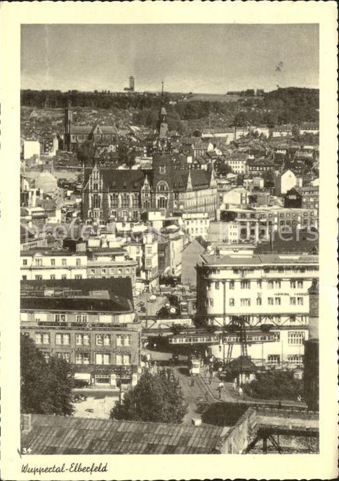 Elberfeld Wuppertal Stadtbild mit Rathaus