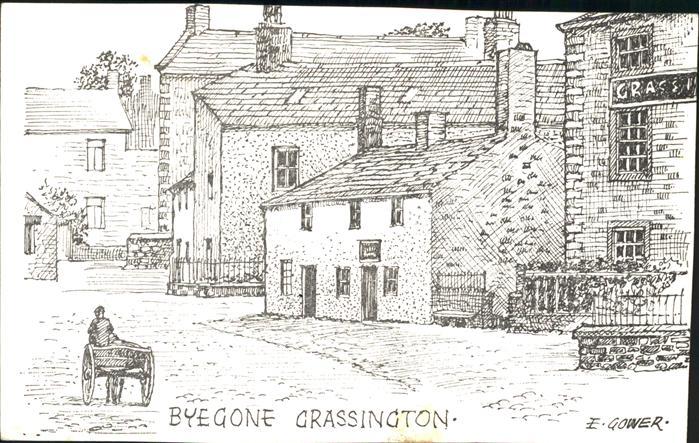 Grassington Old Cottage 18th century now Upper Wharledale Museum Drawing E. Gowe