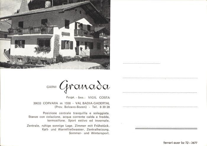Corvara Pustertal Suedtirol Garni Hotel Granada
