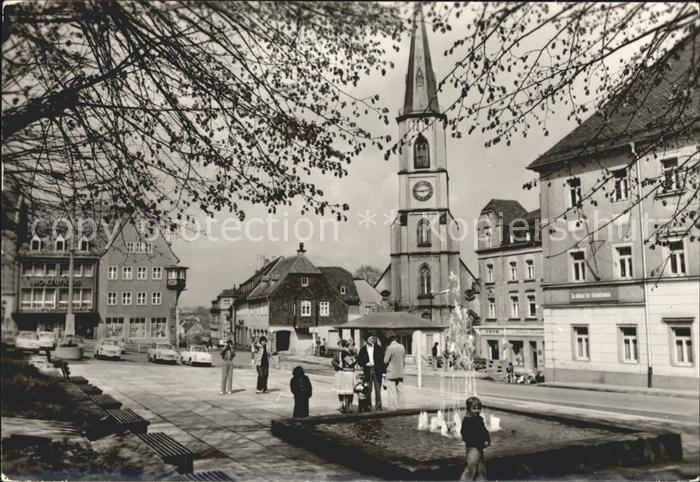 Stollberg Erzgebirge Markt Brunnen Kirche