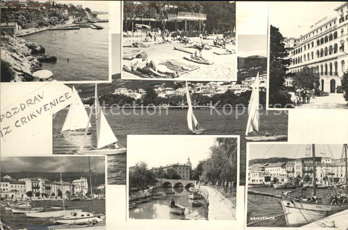 Crikvenica Kroatien Kueste Strand Segeln Fischkutter Bruecke