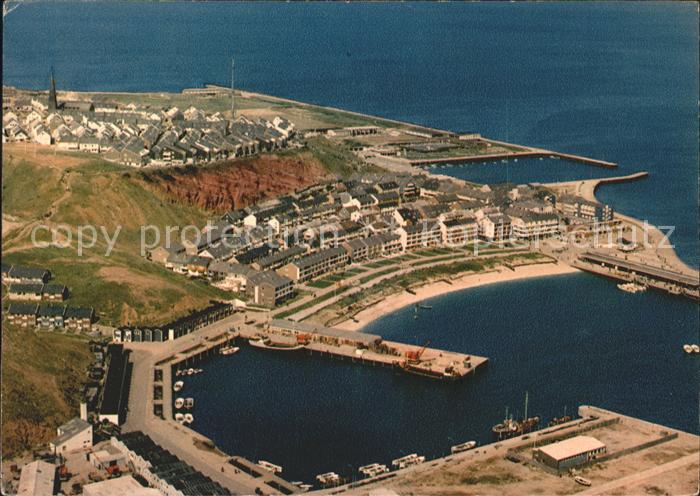 Insel Helgoland Nordseeheilbad Hafen Fliegeraufnahme