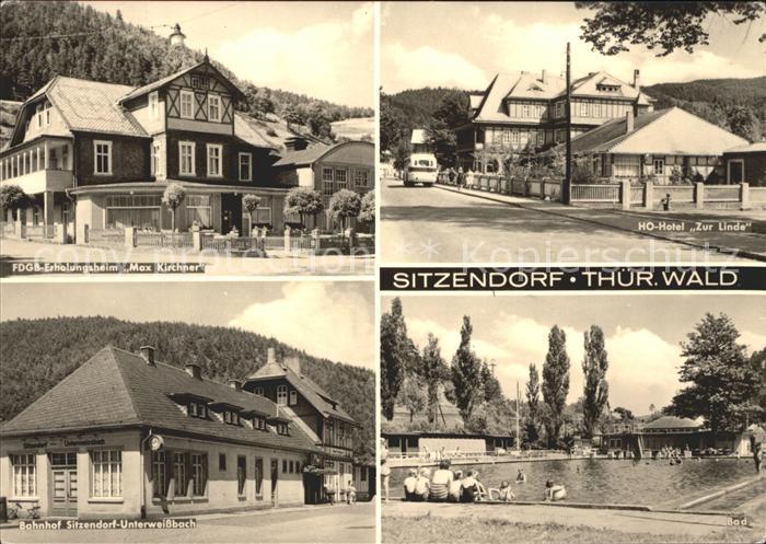 Sitzendorf Thueringen FDGB Erholungsheim Max Kirchner HO Hotel Zur Linde Schwimm